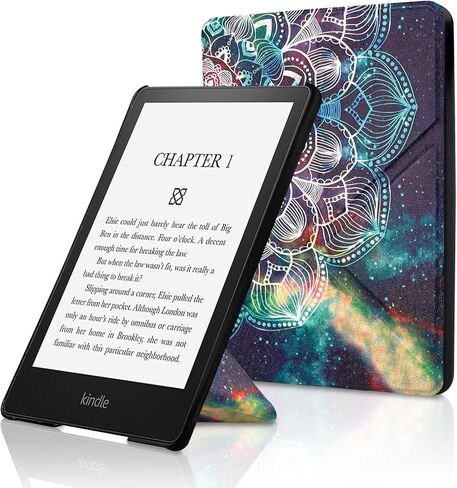 حافظة لجهاز Kindle Paperwhite الجيل الحادي عشر 2021 مقاس 6.8 بوصات، غطاء قماشي ممتاز مع تنبيه/غفو تلقائي وزوايا عرض متعددة لجهاز Kindle Paperwhite مقاس 6.8 بوصات للقارئ الإلكتروني Kindle Paperwhite & Signature Edition (Mandula Galaxy) in Kuwait