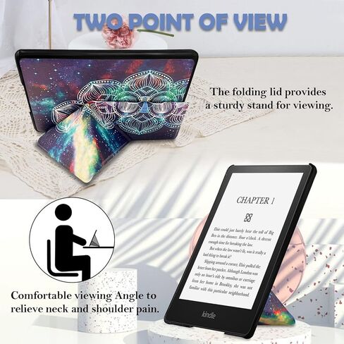 حافظة لجهاز Kindle Paperwhite الجيل الحادي عشر 2021 مقاس 6.8 بوصات، غطاء قماشي ممتاز مع تنبيه/غفو تلقائي وزوايا عرض متعددة لجهاز Kindle Paperwhite مقاس 6.8 بوصات للقارئ الإلكتروني Kindle Paperwhite & Signature Edition (Mandula Galaxy) in Kuwait