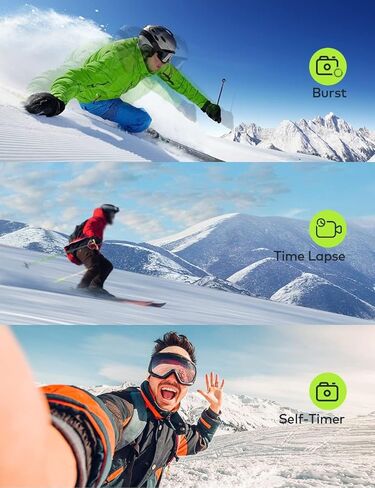 Action CAM 4K/30fps 20MP Gyroscope Anti-Vibration 40M Underwater Wi-Fi Camera Wide Angle 170° Camera with 2x1050mAh Battery, Photo Bag and Accessories in Saudi Arabia