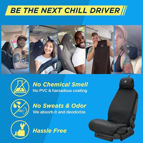 Waterproof Car Seat Cover - Washable & Deodorant Sweat Protector for Post Workout, Women Men Dogs' Universal Seat Covers for Cars Trucks SUV, Use as Neck Pillow in Saudi Arabia