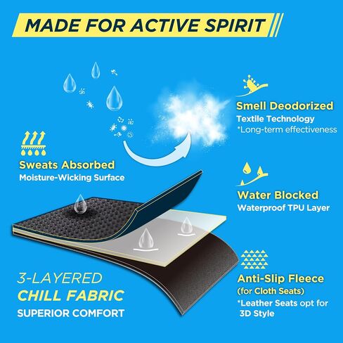 Waterproof Car Seat Cover - Washable & Deodorant Sweat Protector for Post Workout, Women Men Dogs' Universal Seat Covers for Cars Trucks SUV, Use as Neck Pillow in Saudi Arabia