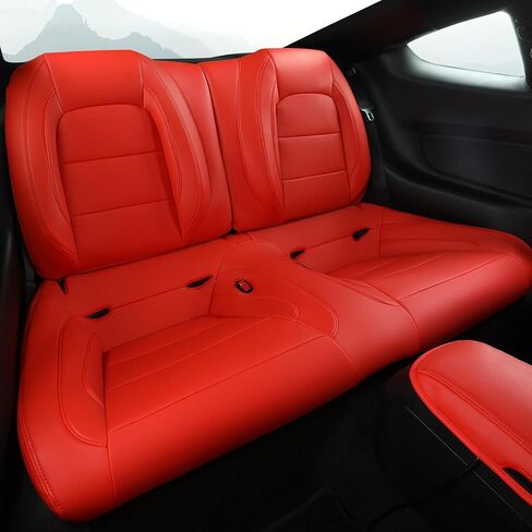 GIANT PANDA Custom Fit Full Set Car Seat Covers for Ford Mustang Convertible 2015 2016 2017 2018 2019 2020 2021 2022 2023 2024, Faux Leather, Black in Kuwait