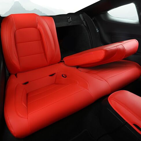 GIANT PANDA Custom Fit Full Set Car Seat Covers for Ford Mustang Convertible 2015 2016 2017 2018 2019 2020 2021 2022 2023 2024, Faux Leather, Black in Kuwait