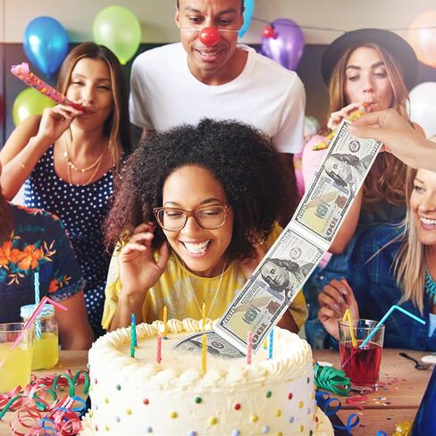 100 PCS Cake Money Box Transparent Bag with 10 Colorful Paper, Resealable Cellophane Food Safe Adhesive Self-Sealing Clear Plastic Packing Bag for Birthday Wedding Party Decor (Box Not Included) in Saudi Arabia