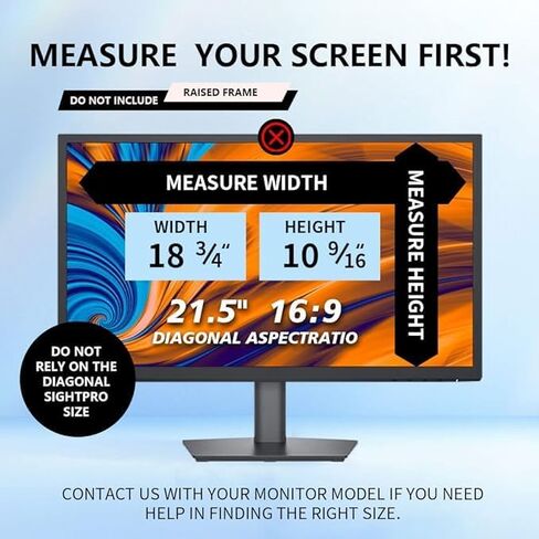 [2-Pack] 21.5 Inch Computer Privacy Screen Filter for 16:9 Widescreen Monitor, Removable Eye Protection Anti Glare Blue Light Filter Privacy Shield, Anti Spy Screen Protector Film 21.5 In in Saudi Arabia