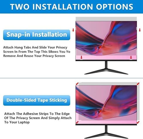 [2-Pack] 21.5 Inch Computer Privacy Screen Filter for 16:9 Widescreen Monitor, Removable Eye Protection Anti Glare Blue Light Filter Privacy Shield, Anti Spy Screen Protector Film 21.5 In in Saudi Arabia
