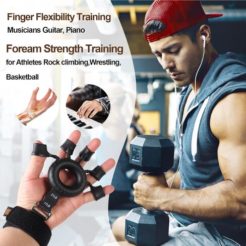 Silicone Finger Trainer - Grip Strength Trainer For Forearms, Hands And Fingers, 4 Resistance Levels, Finger Stretchers And Hand Exercise Rings, Improve Hand Strength And Flexibility, Hand Grip Strengthener, Hand Exercise Equipment in Saudi Arabia