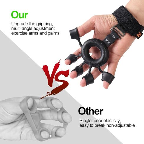 Silicone Finger Trainer - Grip Strength Trainer For Forearms, Hands And Fingers, 4 Resistance Levels, Finger Stretchers And Hand Exercise Rings, Improve Hand Strength And Flexibility, Hand Grip Strengthener, Hand Exercise Equipment in Saudi Arabia