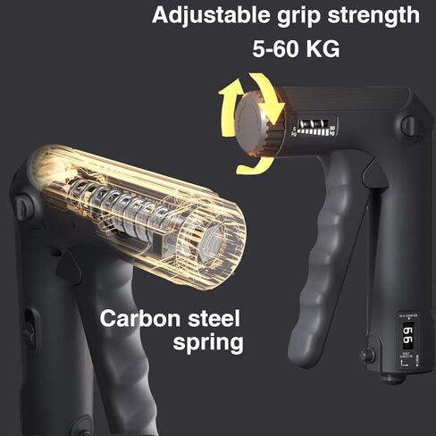 مقوي قبضة اليد والأصابع 2 في 1، مقوي قبضة اليد ومقاومة قابلة للتعديل 11-132 رطل (5-60 كجم)، تمرين الأصابع للموسيقي وتسلق الصخور والعلاج in Kuwait