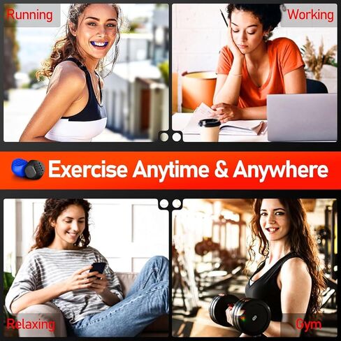 جهاز تمرين الفك للرجال والنساء، 6 قطع من السيليكون لتدريب الفك على الوجه، مدرب قوي لتنحيف الوجه للمستخدمين متعددي المستويات مع حقيبة (8 عبوات) in Kuwait