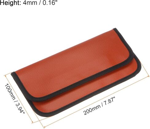 MECCANIXITY 2Pcs Faraday Bag, RFID Signal Blocking Pouch Fiberglass Wallet 7.87 Inch Anti-Tracking Anti-Spying for Phone and Key Fob, Orange in Saudi Arabia