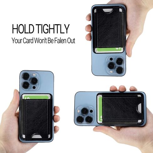 محفظة مغناطيسية للمغناطيس، محفظة مغناطيسية لهاتف iPhone 14/13/12، محفظة جلدية مغناطيسية، حامل بطاقة مغناطيسية لظهر iPhone 14 Pro Max/14 Pro/14/14 Plus/13/12 (PU أسود) in Kuwait