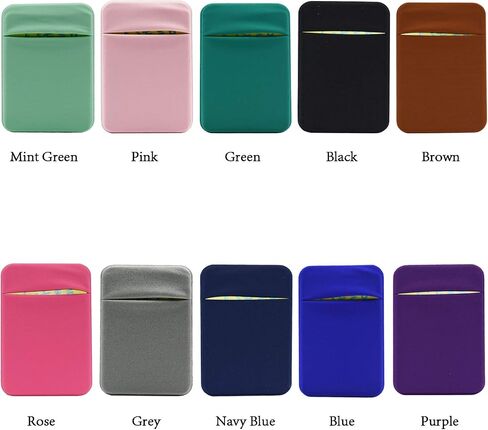 Arlgseln Neoprene Cell Phone Card Holder 6 Cards Adhesive Mini Secure Wallet ID Credit Card Pocket Purse Stick on Smartphone for iPhone 13 Pro Max/12/11/XR,Samsung S21 Ultra/S20FE/A32/A51,LG (Green) in Saudi Arabia