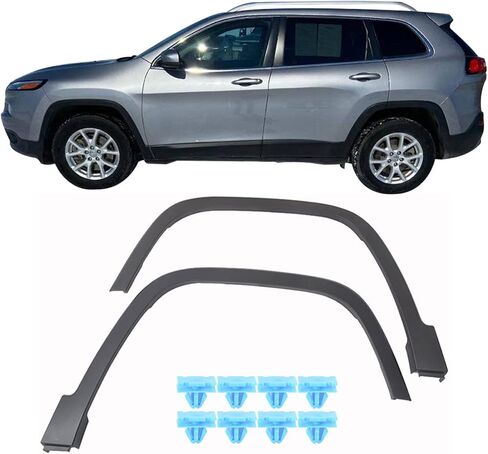 WFLNHB Set of 2 Plastic Front Left Right Side Fender Flares Set Replacement for 2014-2018 Cherokee CH1291111 CH1290111 68210314AE 68210315AE in Saudi Arabia