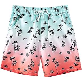 Kids Swim Trunks Hawaii Print Drawstring Beach Board Shorts Summer 2025 Toddler Swim Shorts Quick Dry Swimwear Bathing Suit