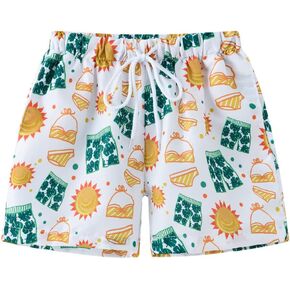 Boys Swim Trunks Elastic Waist Surfing Board Shorts Quick Dry UPF 50+ Toddler Beach Shorts Casual Kids Summer Bathing Suit