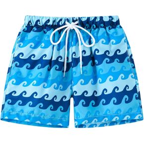 Boys Swim Trunks Elastic Waist Swim Shorts Bathing Suit Quick Dry Swimsuit Infant Beach Board Shorts UPF50+ Kids Swimwear
