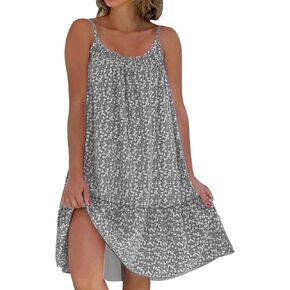 Womens Summer Dresses Loose U Neck Sleeveless Sundresses Beach Cute Teen Short 2025 Trendy Outfits