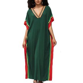 JASCLS 2025 Women's Plus Size Beach Lounge Maxi Dress Swimwear Cover up for Women