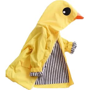 Toddler Baby Boy Girl Duck Rain Jacket Cute Cartoon Yellow Raincoat Hoodie Kids Coat Fall Winter School Outfit
