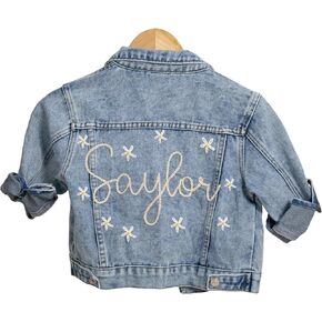 Personalized Denim Jacket, Custom Toddler Jean Jacket with Embroidered Name, Toddler Gift, Customized Gifts for Baby Showers, Birthdays, Christmas