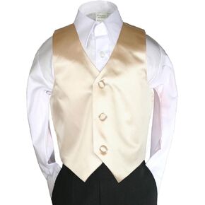 Boys Satin Champagne Vest from Baby to Teen