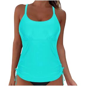 Bikini Tank Tops for Women Flowy Bathing Suit Top Modest Swim Tank Top Beach Swimwear, No Bottom