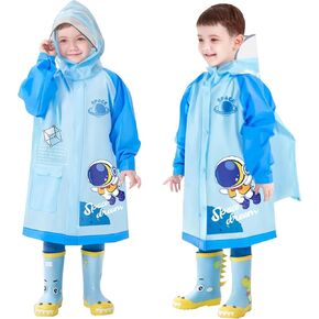 SSAWcasa Toddler Rain Jacket Girls, Kids Rain Poncho Coat with Hood, Children Baby Boys Raincoat Rainwear Gear Outerwear