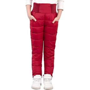 Kids Insulated Snow Bib Overalls Little Girls Boys Solid Snow Pants Thick Winter Warm Kids Baby Snowsuit 9-12 Months