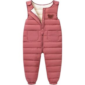Toddler Snow Pants Baby Boy Girl Winter Down Puffer Jumpsuit 𝐖aterproof Ski Bib Overalls Warm Thicken Snowsuit