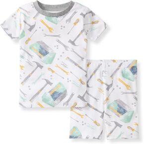 Burt's Bees Baby Boys' 2-Piece Short Sleeve Tee and Shorts Organic Cotton Pajama Set