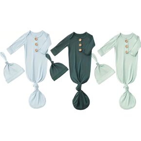 Bow Dream 3 Pack Baby Boys 'Lightgowns newborn downs sleeders اطفان بيجاماس هدايا 0-3 أشهر