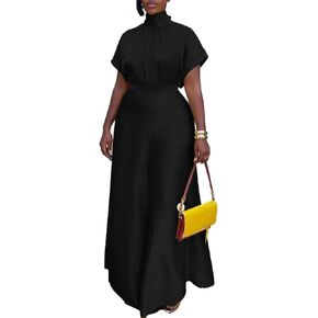 Elegant Women 2 Piece Outfit Satin Wide Leg Pants Short Sleeve Blouses Going Out Set