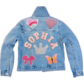Personalized Patch Denim Jacket Custom 1-8 Year Old Girl Boy Birthday Gift Kids Name Outfits Baby Child Toddler Clothes