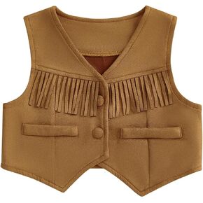 Kuriozud Western Baby Boy Girl Clothes Toddler Fringe Vest Hippie Boho Western Cowgirl Cowboy Style Jacket Vintage Clothes