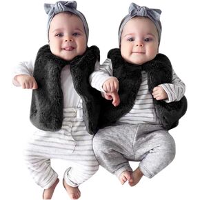 Baby Girl Faux Fur Vest Toddler Kids Girls Winter Fleece Coat Outwear Thick Windproof Warm Baby Winter Waistcoat