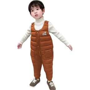 Kids Baby Boys Girls Puffer Down Insulated Snow Skiing Windproof Bib Pants Winter Thicken Snow Overall Jumpsuit