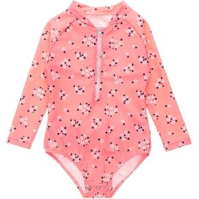 Snapper Rock Girl's Long Sleeve Surf Suit, Coral, 6-12 Month