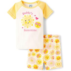 The Children's Place Baby Girls 'and Newborn 100 ٪ Cotton Sleeve Top and Shorts 2 قطعة Pajama