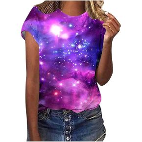 Cute Summer Tops for Women Plus Size Below 14 Dressy Casual Gradient Shirts Loose Fit Tie Dye Tshirts Tees