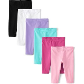 The Children's Place,Baby Girls,and Toddler Multipack Capri Leggings,Assorted Solids 6-Pack,12 Months,18 Months