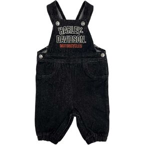 Harley-Davidson Baby Unisex Embroidered H-D Denim Newborn Overalls - Black