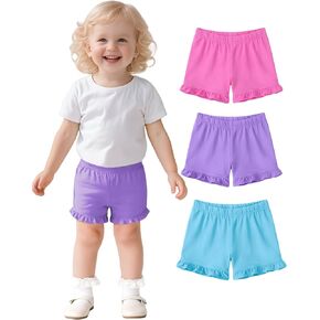 3 Pack Baby Girls Ruffle Shorts Toddler Cotton Dance Shorts Soft Summer Clothes Size 18M-5T