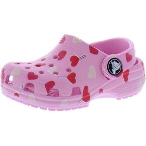 Crocs Classic Valentines Day Clog Infant/Toddler Shoes Size 7, Color: Pink Heart Multicolor