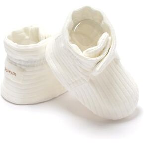 Baby Booties Newborn Adjustable Organic Cotton First Walking Shoes Soft Cozy Warm Boots for Infant Boy Girl