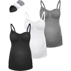 HOFISH Support Nursing Tank Tops for Breastfeeding, Comfort Stretch Maternity Camisoles