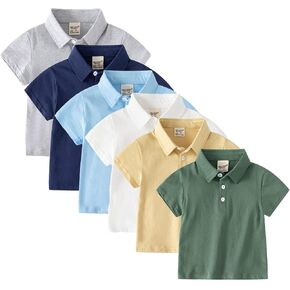 The 𝐂hildren's 𝐏lace Baby Boys Kids Toddler Boys Short Sleeve Pique Polo Uniform T-Shirt Tops Summer Clothes