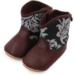Infant Baby Girls Western Cowboy Boots Leather Embroidery Wide Toe Soft Sole Non Slip Flat Shoes Snow 4t Boys Clothes