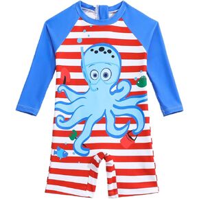 Baby Swimsuit Boy Infant One Piece Rash Guard Bathing Suit Short Sleeve Zipper Toddler Boys Beach Swimwear