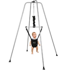 Cowiewie Baby Jumper with Stand ، 2 in 1 Walking Tharness Function ، Stake Folling Stand لتخزين سهل ، طقوس محمولة من 6 إلى 12 شهرًا